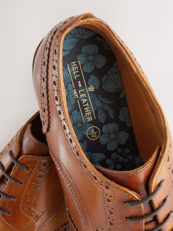 Singertrad582468 Brown Sdard Fit Leather Contrast Sole Brogue Shoes - Image 5