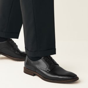 Singertrad582480 Black Sdard Fit Leather Contrast Sole Derby Shoes