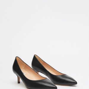 Singertrad582487 Black Pointed Audrey Kitten Heel Pumps