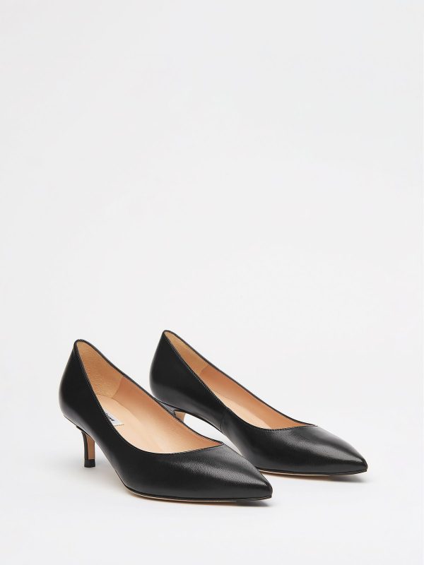 Singertrad582487 Black Pointed Audrey Kitten Heel Pumps