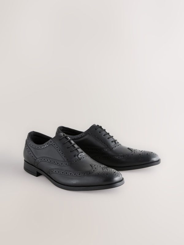 Singertrad582466 Black Sdard Fit Leather Oxford Brogue Shoes