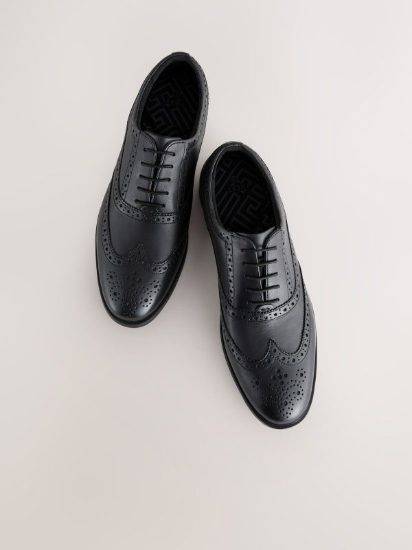 Singertrad582466 Black Sdard Fit Leather Oxford Brogue Shoes - Image 3