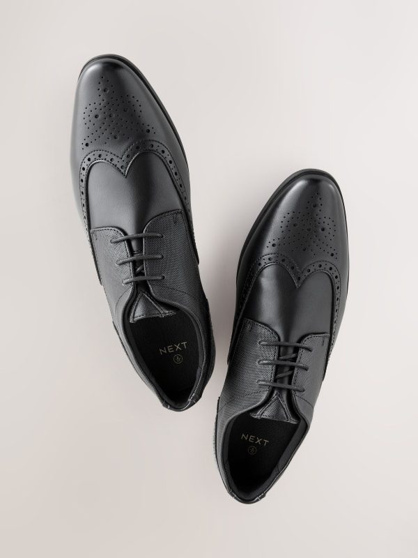 Singertrad582469 Black Sdard Fit Brogue Shoes - Image 3