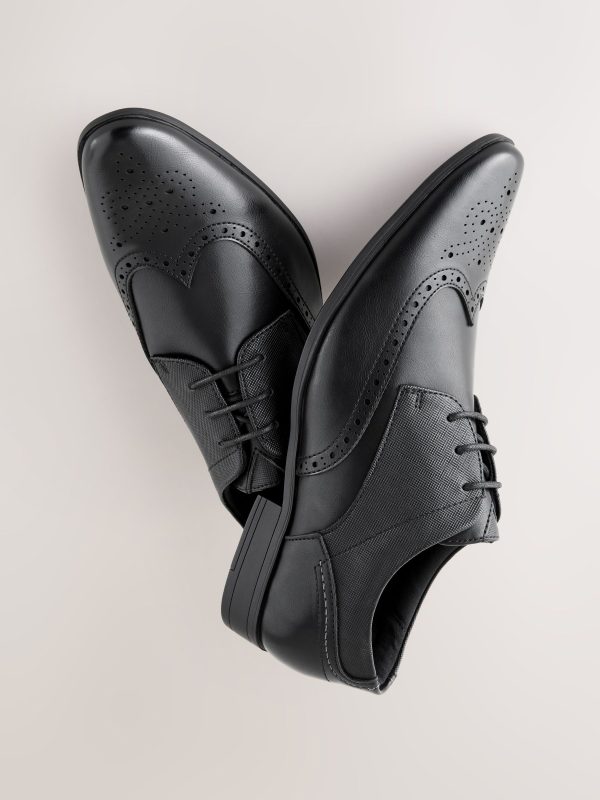 Singertrad582469 Black Sdard Fit Brogue Shoes - Image 4