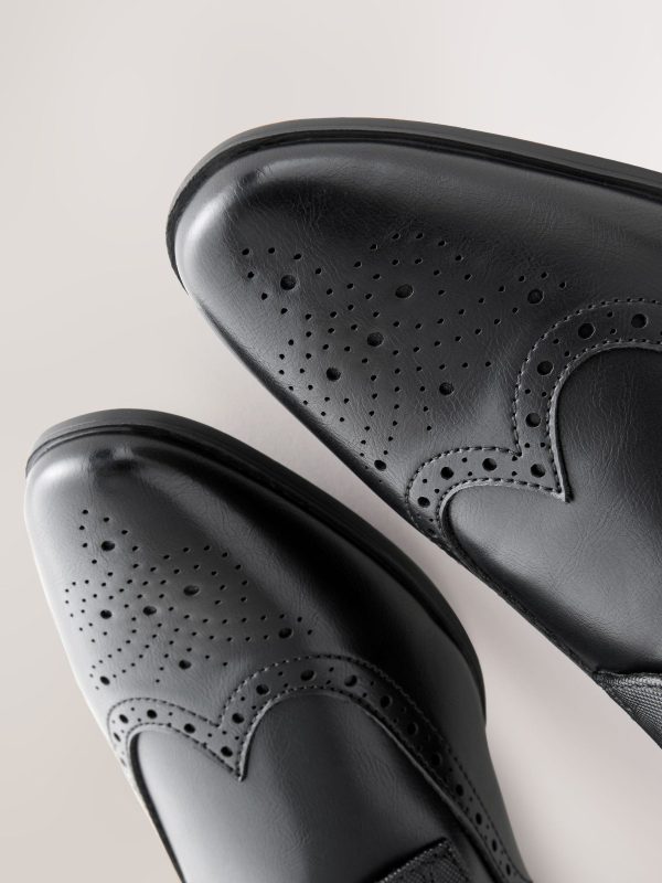 Singertrad582469 Black Sdard Fit Brogue Shoes - Image 5