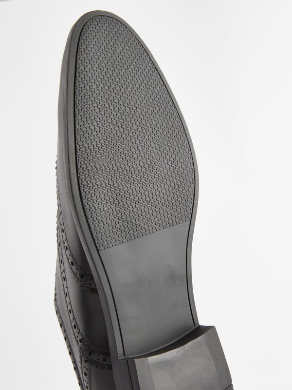 Singertrad582467 Black Wide Fit Leather Oxford Brogue Shoes - Image 3