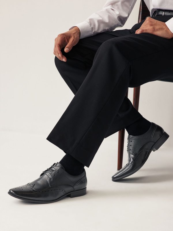 Singertrad582476 Black Wide Fit Brogue Shoes