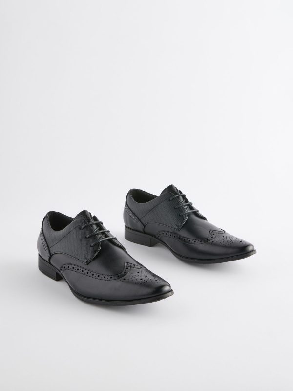 Singertrad582476 Black Wide Fit Brogue Shoes - Image 2