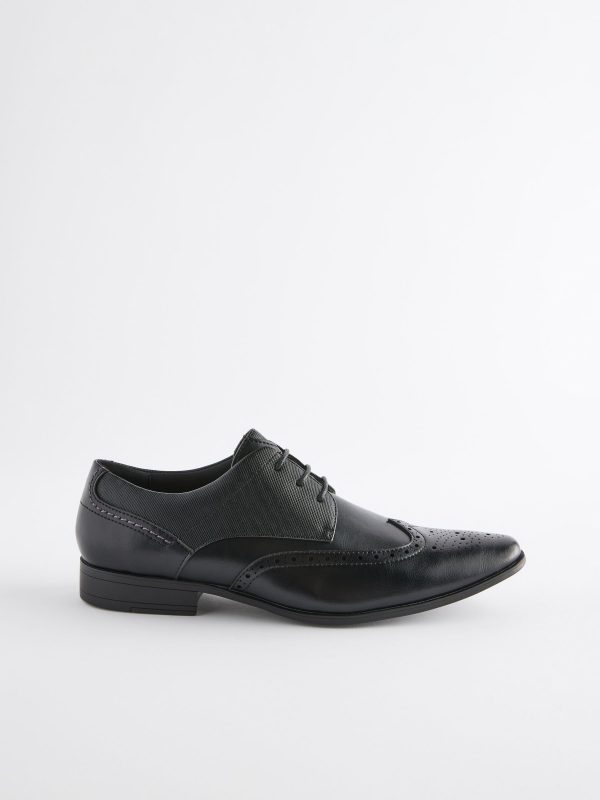 Singertrad582476 Black Wide Fit Brogue Shoes - Image 3