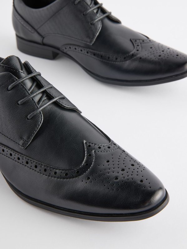 Singertrad582476 Black Wide Fit Brogue Shoes - Image 4