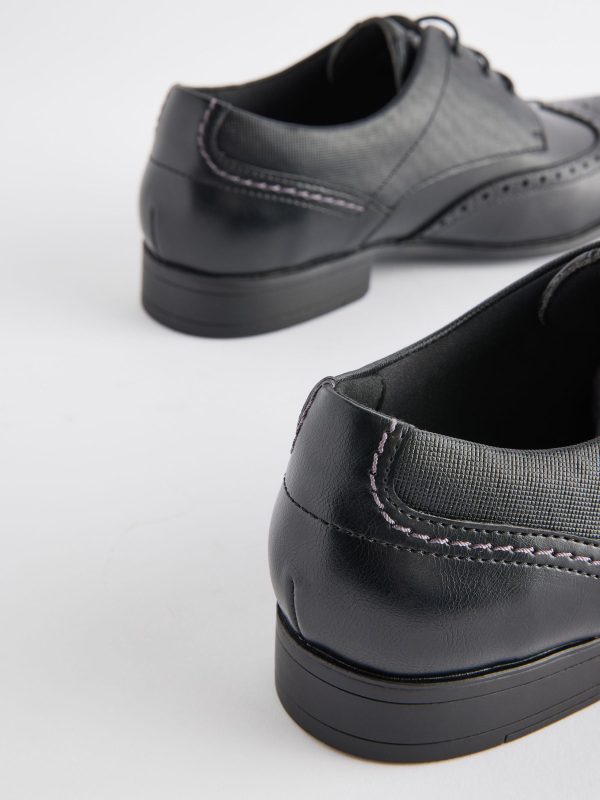 Singertrad582476 Black Wide Fit Brogue Shoes - Image 5