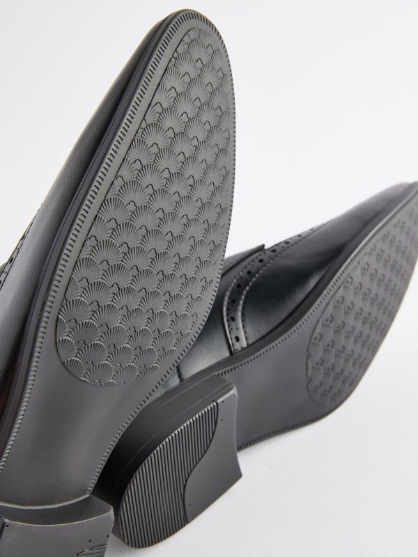 Singertrad582476 Black Wide Fit Brogue Shoes - Image 6