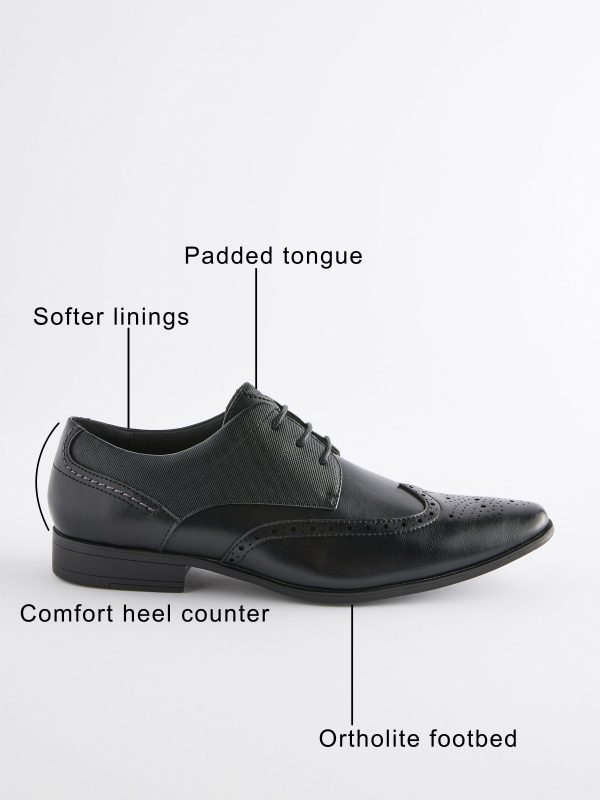 Singertrad582476 Black Wide Fit Brogue Shoes - Image 7