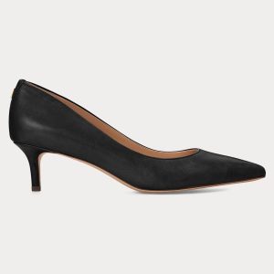 Singertrad582485 Lauren Adrienne Leather Kitten Heel Shoes