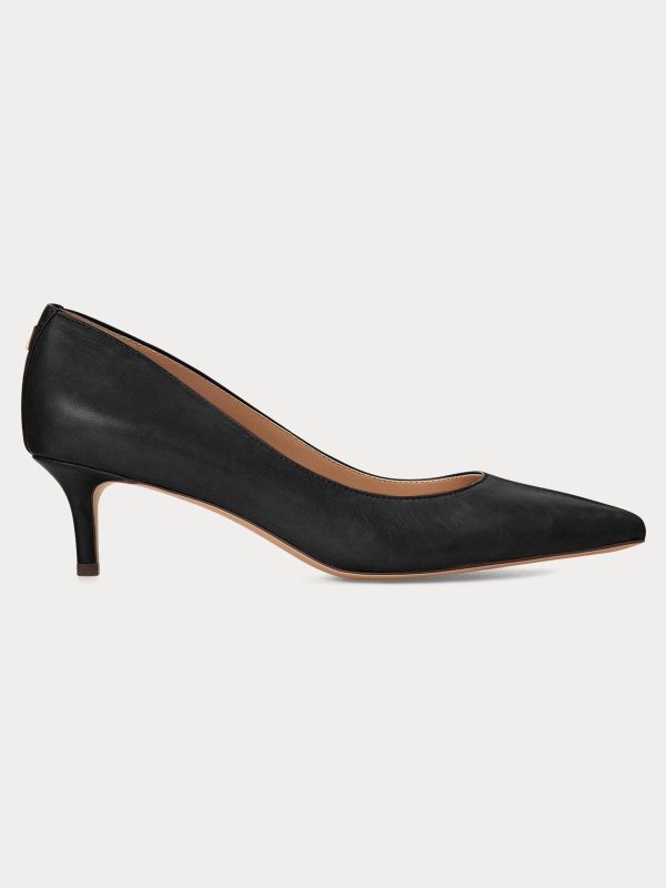 Singertrad582485 Lauren Adrienne Leather Kitten Heel Shoes