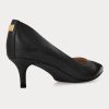 Singertrad582485 Lauren Adrienne Leather Kitten Heel Shoes - Image 3