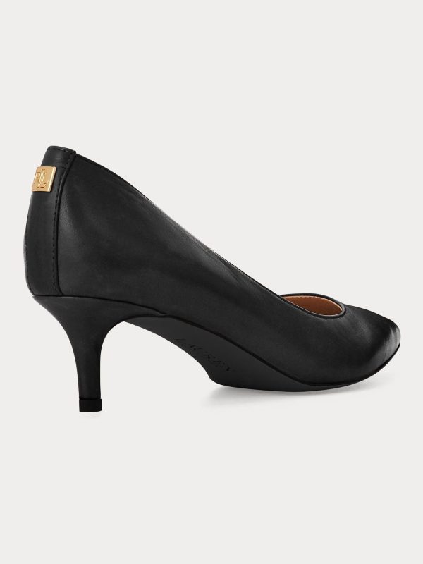 Singertrad582485 Lauren Adrienne Leather Kitten Heel Shoes - Image 3