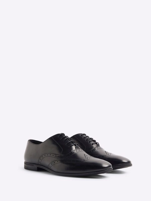 Singertrad582478 Black Wide Fit Brogues Shoes - Image 3