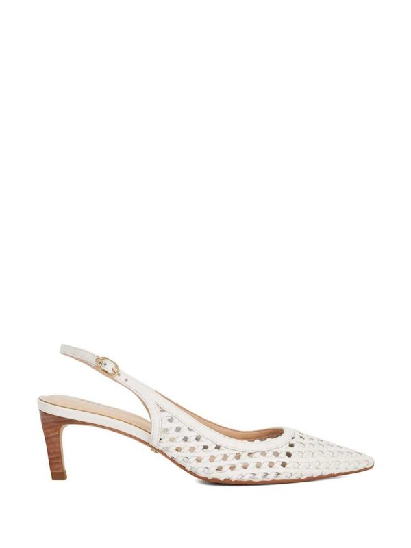 Singertrad582484 White Divided Weave Kitten Slingback Shoes - Image 2