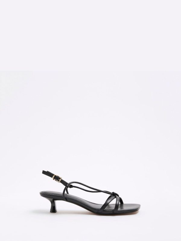 Singertrad582489 Black Kitten Heeled Strappy Sandals
