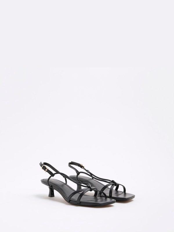 Singertrad582489 Black Kitten Heeled Strappy Sandals - Image 2