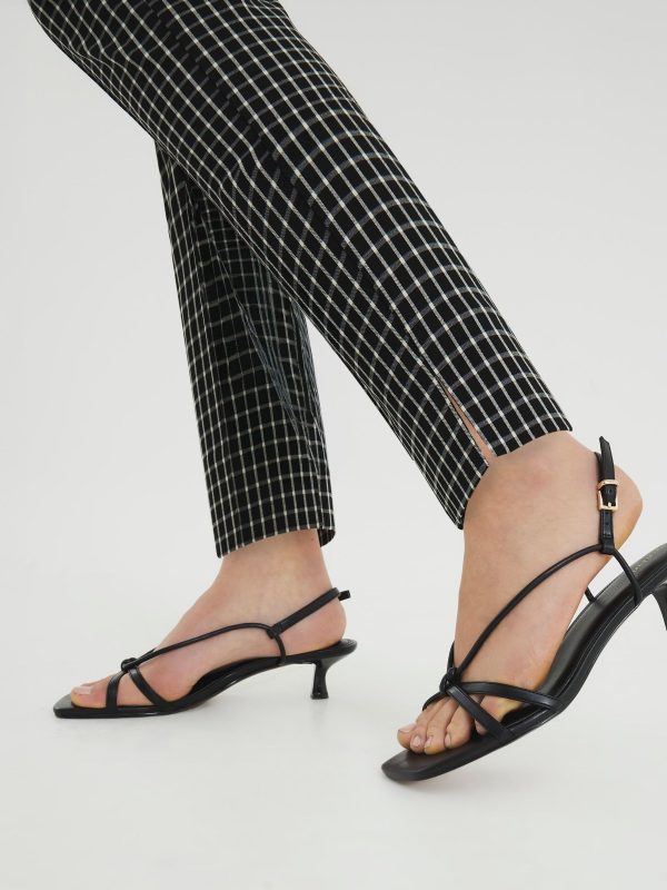 Singertrad582489 Black Kitten Heeled Strappy Sandals - Image 4