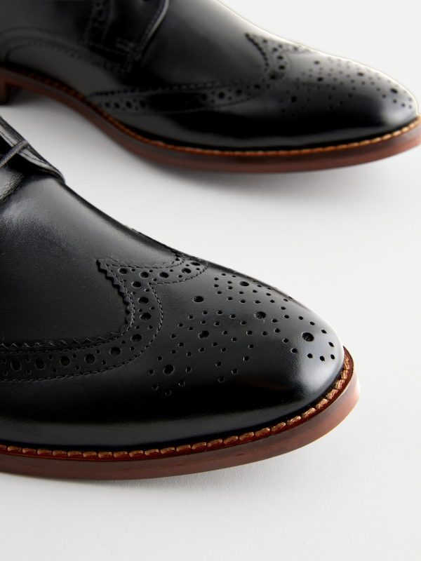 Singertrad582474 Black Leather Brogue Boots - Image 4