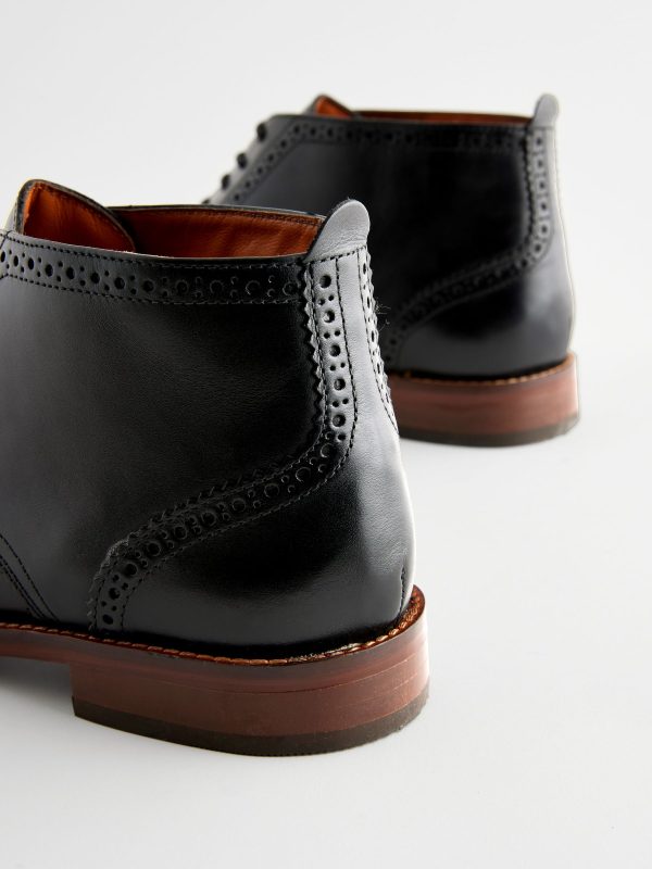 Singertrad582474 Black Leather Brogue Boots - Image 5
