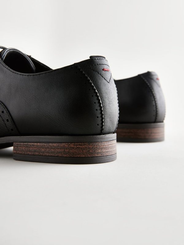 Singertrad582472 Black Embossed Oxford Wingcap Brogue Shoes - Image 6