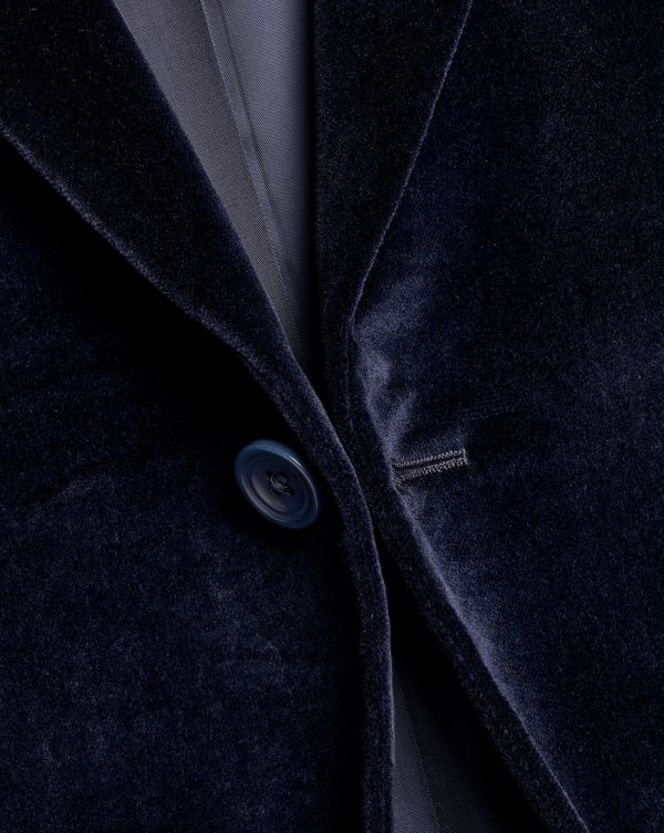 Singertrad582443 Italian Velvet Jacket - Navy - Image 2
