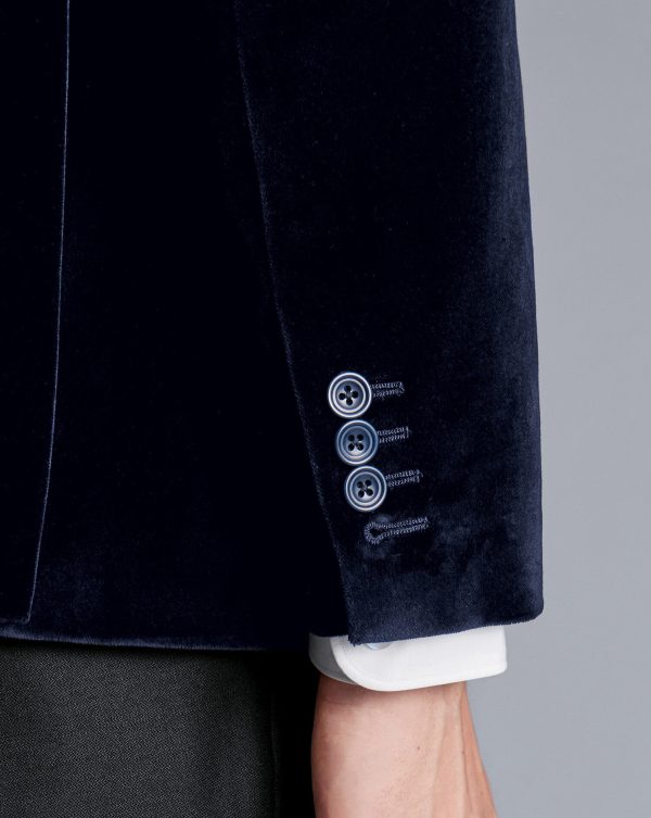 Singertrad582443 Italian Velvet Jacket - Navy - Image 3