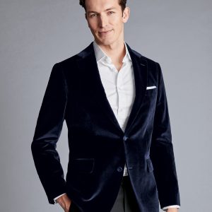 Singertrad582443 Italian Velvet Jacket - Navy