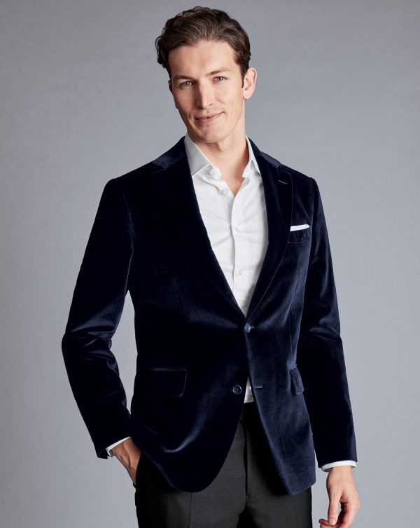 Singertrad582443 Italian Velvet Jacket - Navy