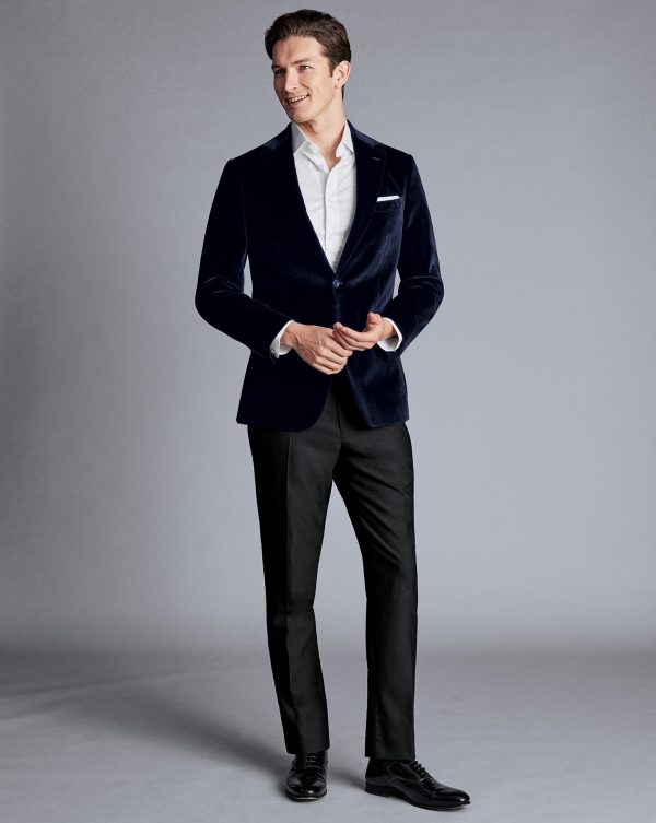 Singertrad582443 Italian Velvet Jacket - Navy - Image 5