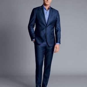 Singertrad582446 Natural Stretch Twill Suit - Mid Blue