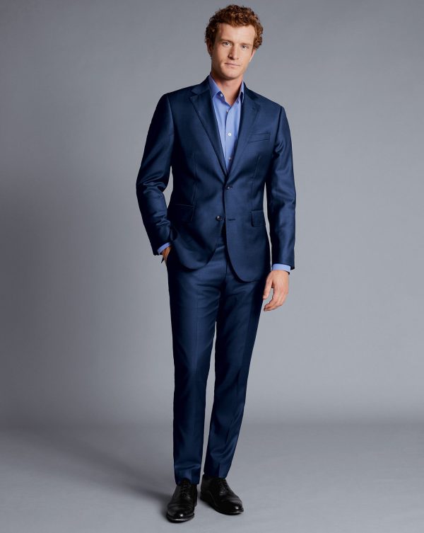 Singertrad582446 Natural Stretch Twill Suit - Mid Blue