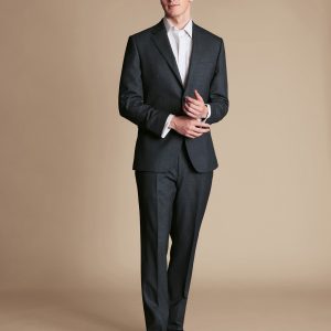 Singertrad582448 Micro Check Suit - Dark Grey