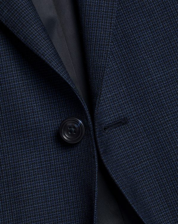 Singertrad582452 Micro Check Suit - Ink Blue - Image 3