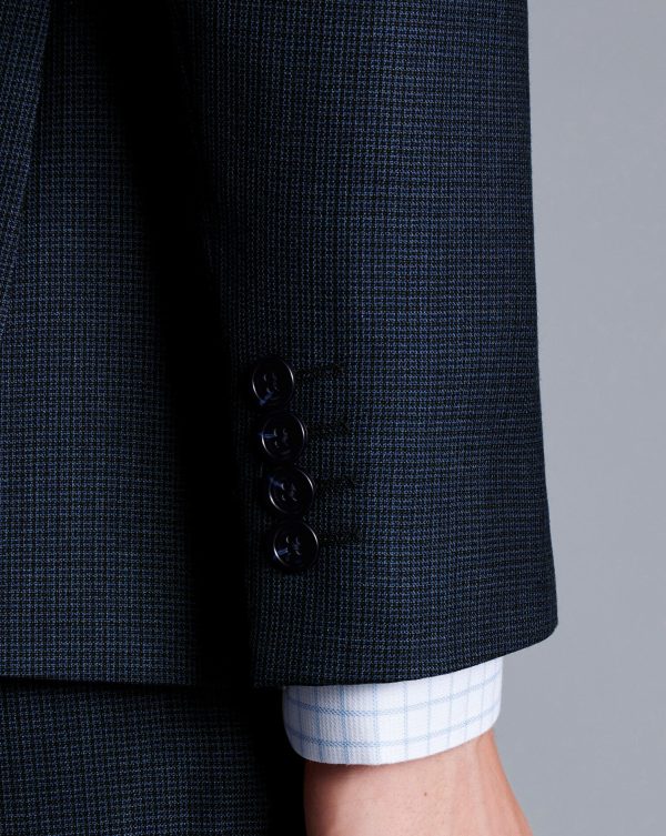 Singertrad582452 Micro Check Suit - Ink Blue - Image 5