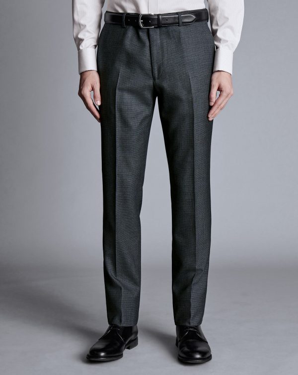 Singertrad582448 Micro Check Suit - Dark Grey - Image 2