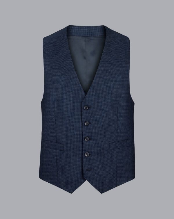 Singertrad582452 Micro Check Suit - Ink Blue - Image 7