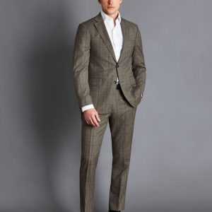 Singertrad582456 Prince of Wales Check Suit - Oatmeal