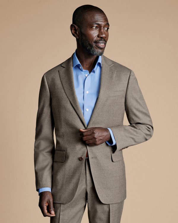 Singertrad582455 Italian Suit - Taupe - Image 5