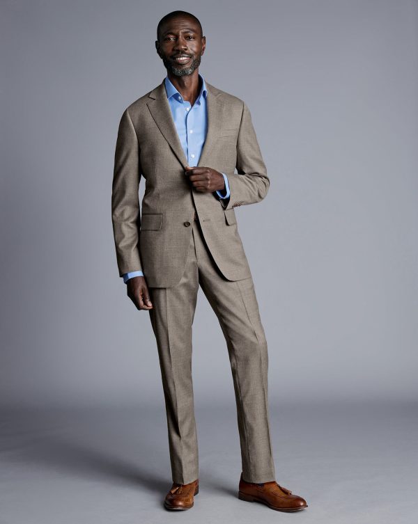 Singertrad582455 Italian Suit - Taupe
