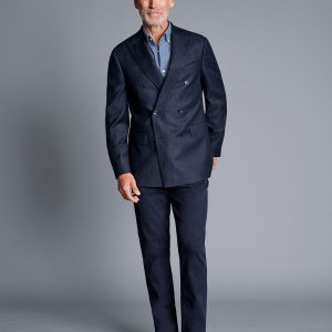 Singertrad582442 Italian Suit Twill - Denim Blue