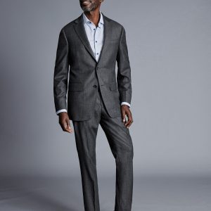 Singertrad582454 Italian Pindot Suit - Grey