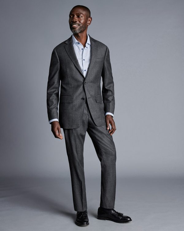 Singertrad582454 Italian Pindot Suit - Grey