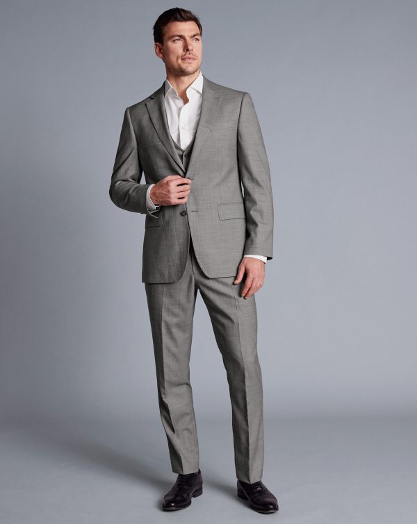 Singertrad582451 Sharkskin Suit - Light Grey - Image 6