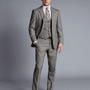 Singertrad582451 Sharkskin Suit - Light Grey